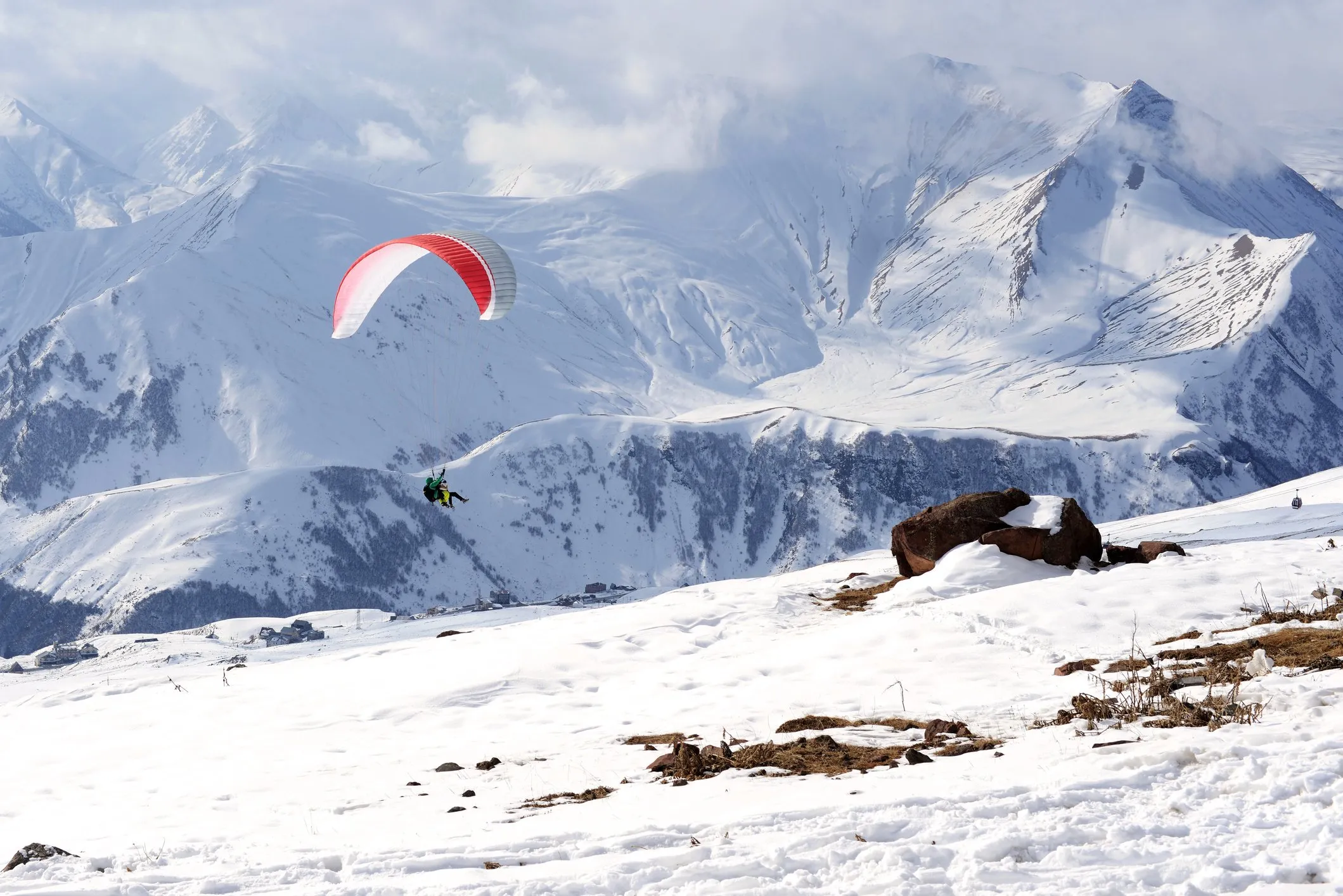 Paragliding Parapendio in inverno